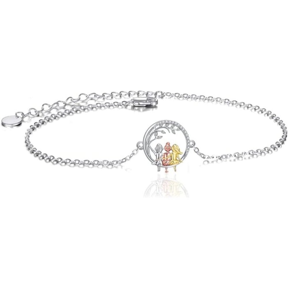 3 Sisters Sisters Bracelet Sterling Silver 2 Sister Anklets